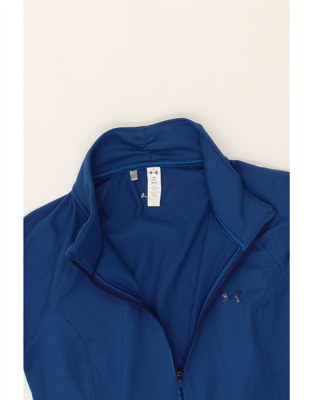 UNDER ARMOUR Womens Tracksuit Top Jacket UK 6 XS Blue Polyester Vintage Under Armour and Second-Hand Under Armour from Messina Hembry 