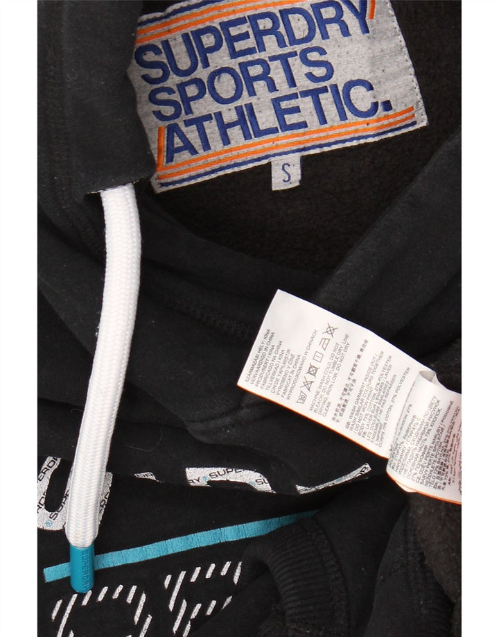 SUPERDRY Grafisk hættetrøje til mænd, lille sort bomuld