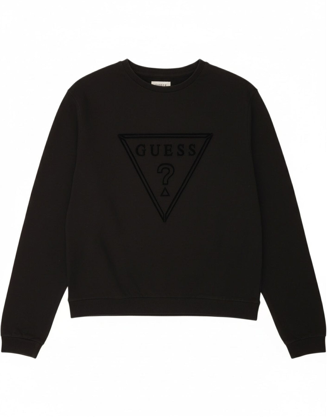 GUESS Womens Graphic Sweatshirt Jumper UK 14 Medium Black Vintage Guess and Second-Hand Guess from Messina Hembry 