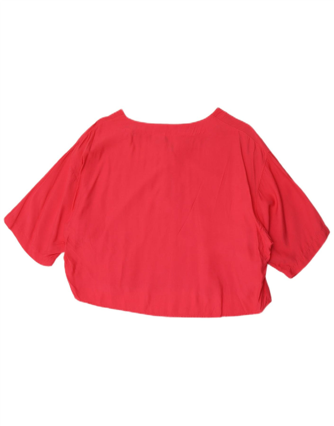 Benetton Womens Crop Oversized bluse Top IT 44 Medium Pink Viscose