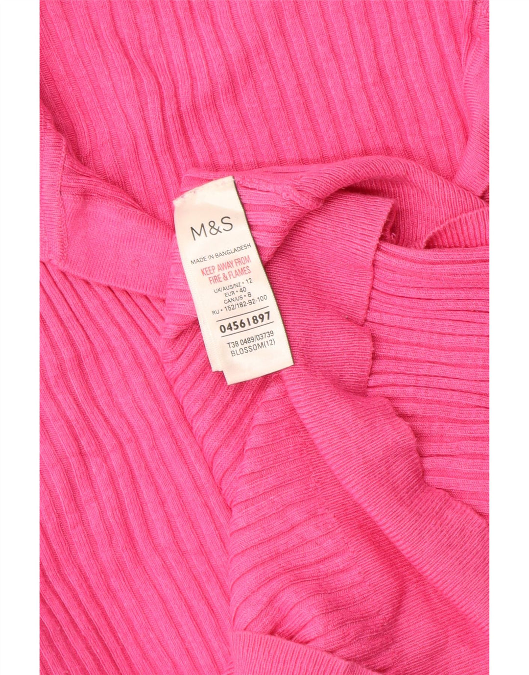 Marks & Spencer Dame Polo Neck Jumper Sweater UK 12 Medium Pink Viscose