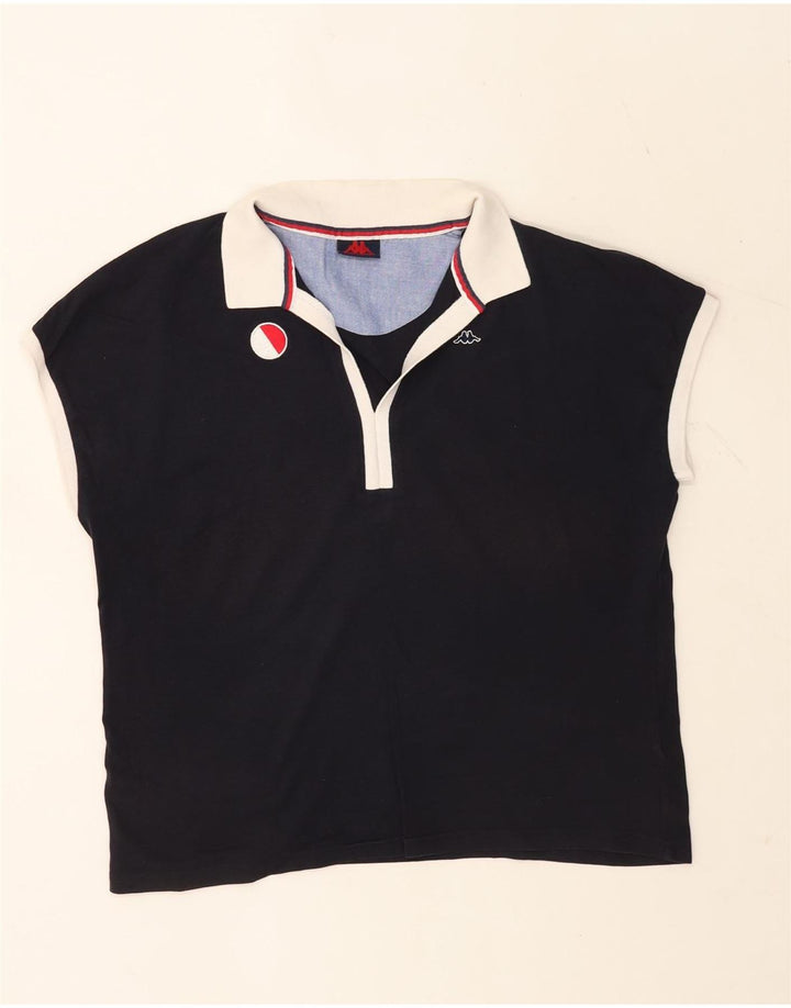 KAPPA oversized poloshirt til kvinder UK 16 Large Navy Blue