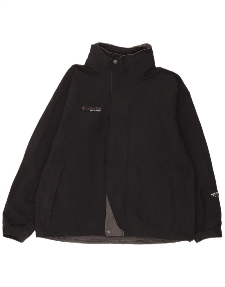 Columbia Mens Interchange Hooded Windbreaker Jacket UK 42 XL Sort