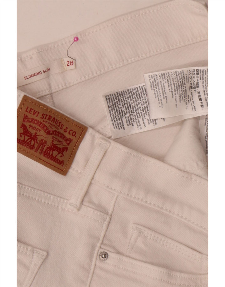Levi's Kvinder Slankende Slim Jeans W28 L31 Hvid Bomuld