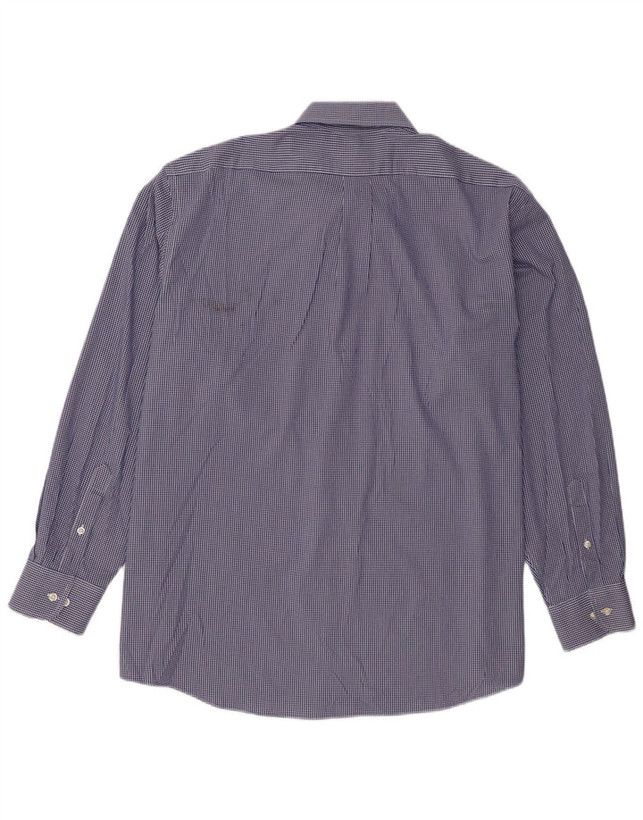 Chaps Herre Regular Fit Skjorte Størrelse 18 2XL Blå Gingham Bomuld