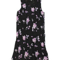 VINTAGE Womens Basic Dress UK 14 Large Black Floral Polyester | Vintage Vintage | Thrift | Second-Hand Vintage | Used Clothing | Messina Hembry 