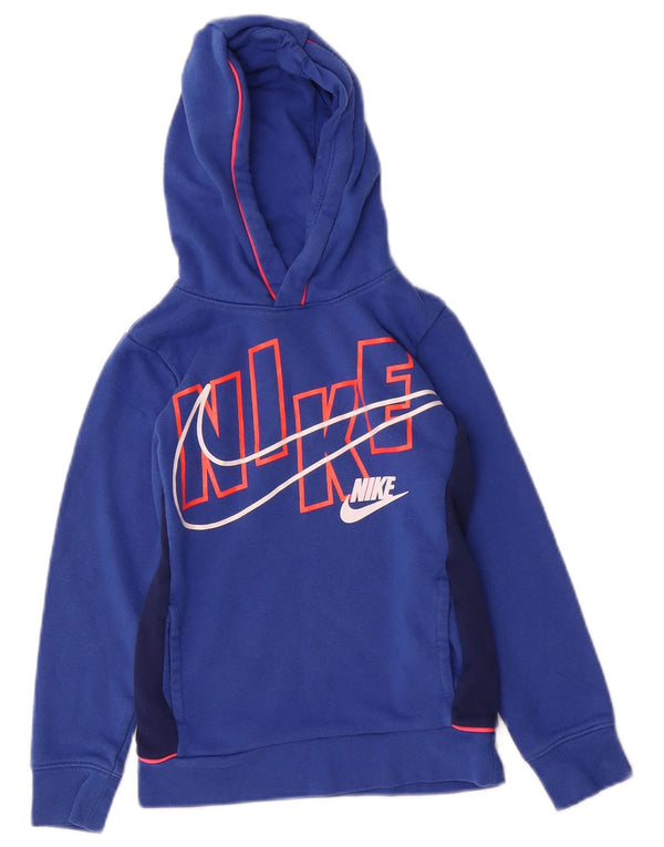 Nike drenge grafisk hættetrøje 5-6 år Medium Blue Colourblock Bomuld