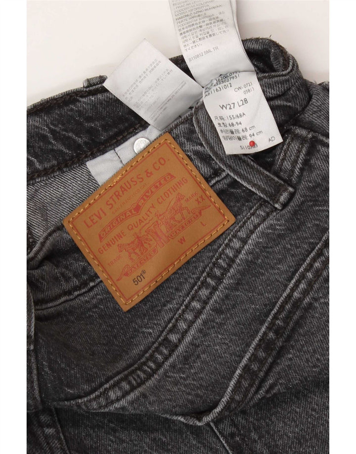 Levi's Herre 501 Straight Jeans W27 L28 Grå Bomuld