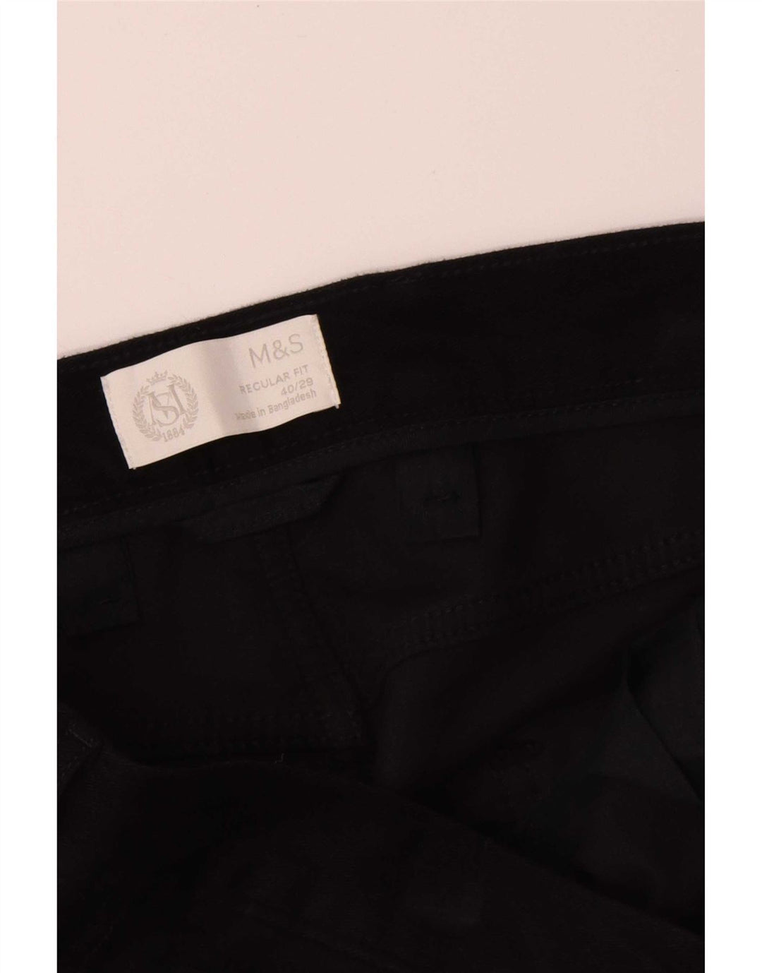 Marks & Spencer Herre Lige Regular Fit Casual Bukser W40 L29 Marineblå