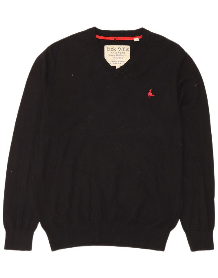 Jack Wills Herre V-hals sweater Stor sort bomuld