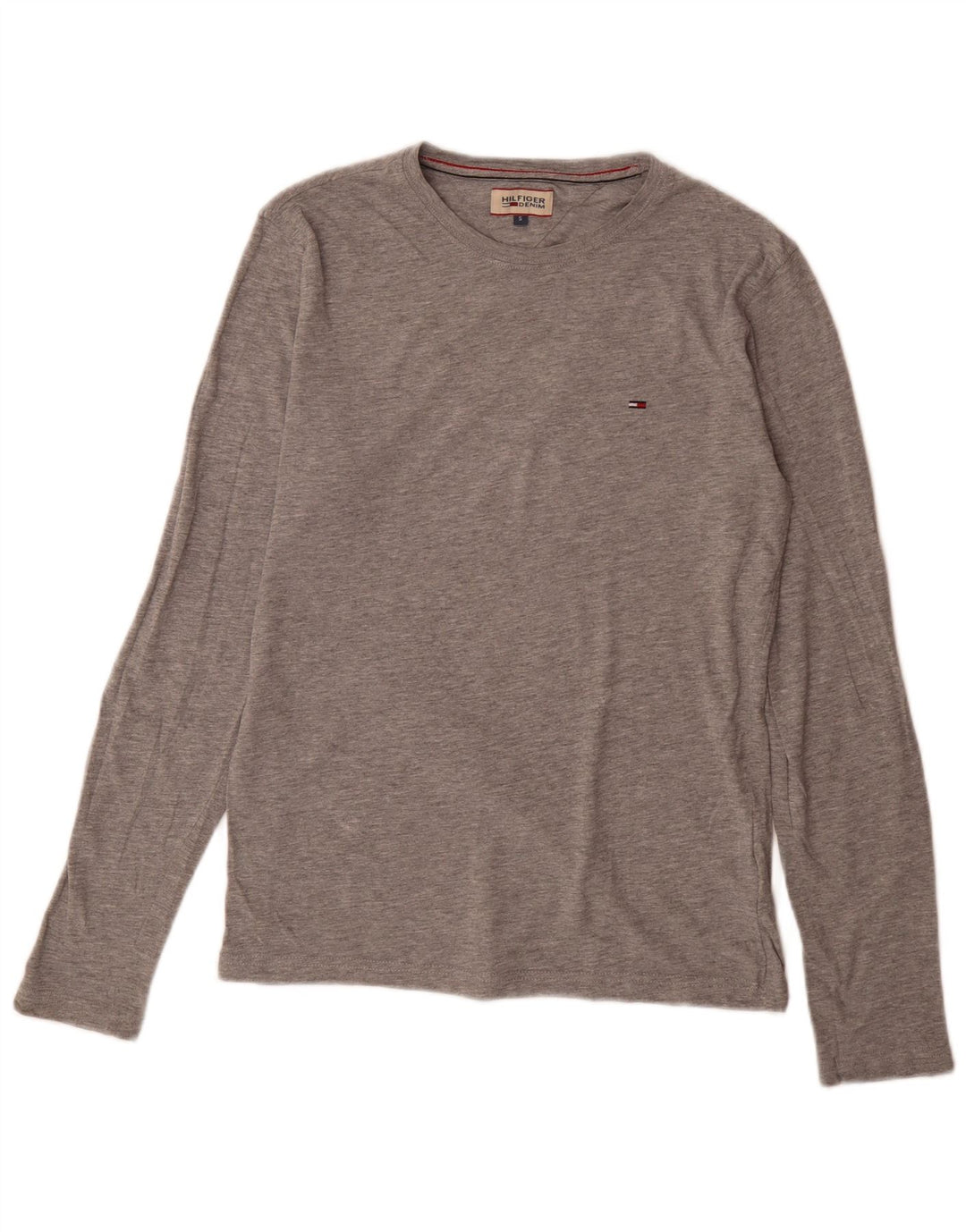 Tommy Hilfiger Herre Top Langærmet Lille Grå Flecked Bomuld
