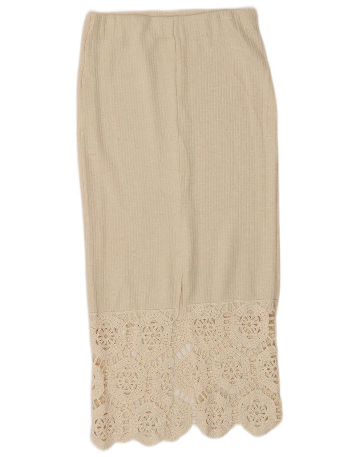 Zara Midi-nederdel med høj talje, lille W26 Off White polyester