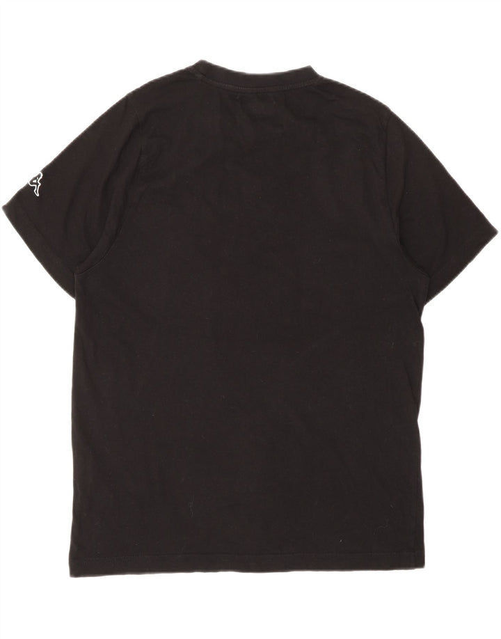 KAPPA Mens Graphic T-Shirt Top Small Black Cotton