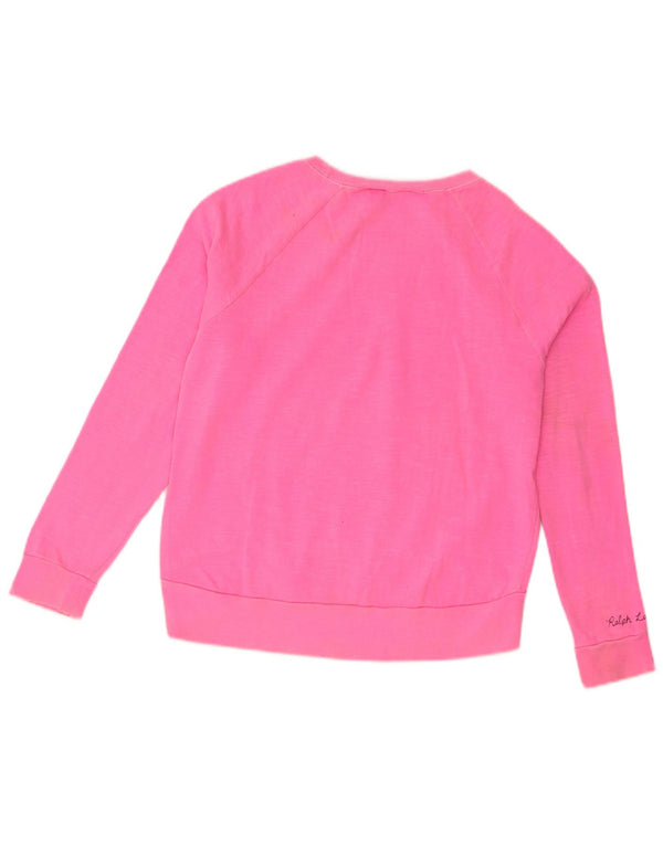 Ralph Lauren Piger Grafisk Sweatshirt Jumper 13-14 år Stor Pink Bomuld