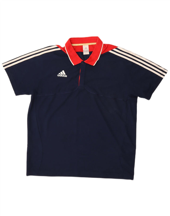 ADIDAS Polo skjorte til mænd UK 48/50 XL Marineblå Colourblock Bomuld