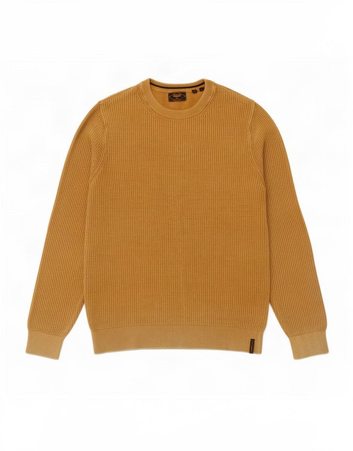 Superdry Herre sweater med rund hals, lille gul bomuld