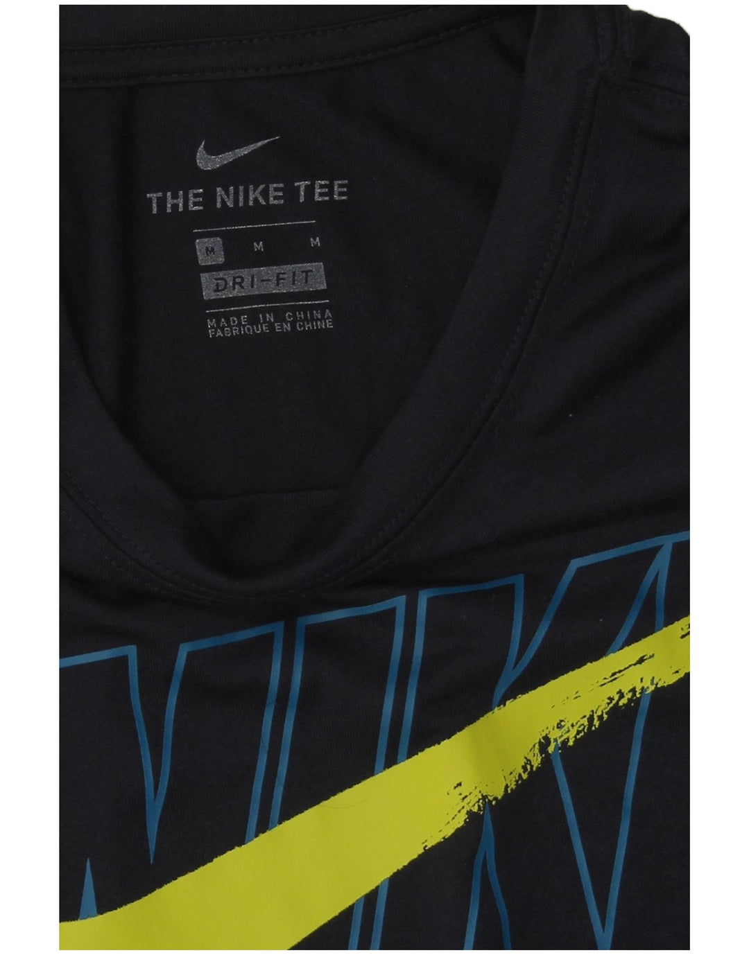 Nike Herre Dri Fit grafisk T-shirt top mellem marineblå polyester