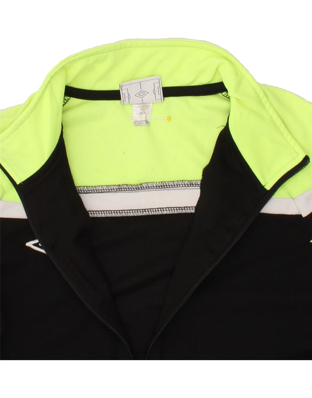 UMBRO Boys Tracksuit Top Jacket 15-16 Years Black Colourblock Polyester Vintage Umbro and Second-Hand Umbro from Messina Hembry 