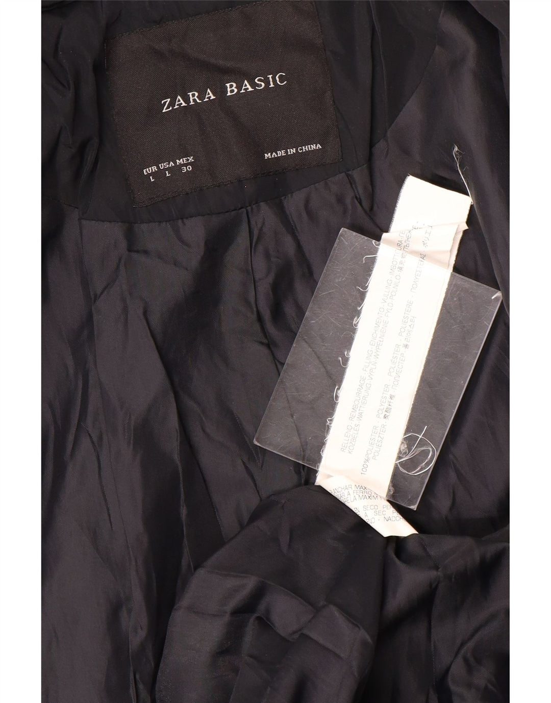 Zara Dame Military Jacket UK 14 Large Navy Blue Polyester