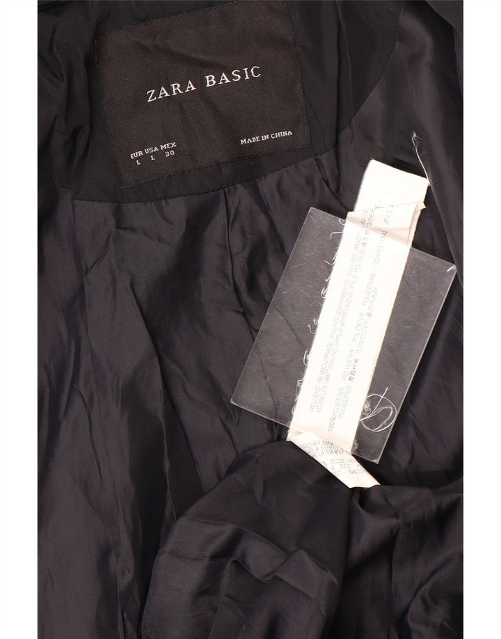Zara Dame Military Jacket UK 14 Large Navy Blue Polyester