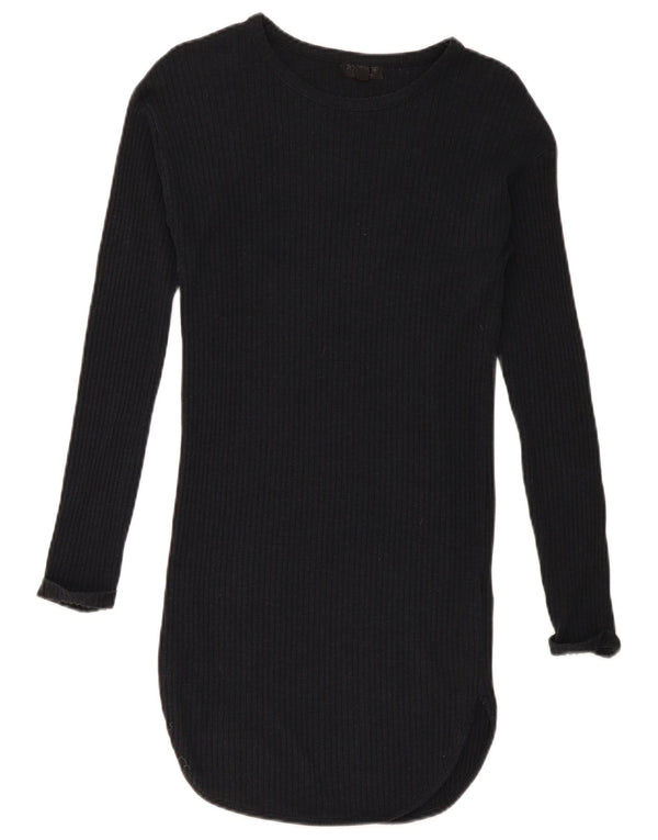 Topshop Dame Langærmet Jumper Dress UK 10 Small Black