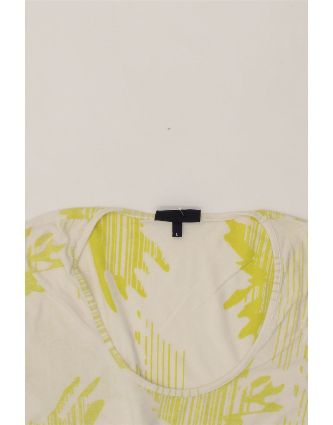 TRUSSARDI JEANS Womens Abstract Pattern T-Shirt Top UK 14 Large White Vintage Trussardi Jeans and Second-Hand Trussardi Jeans from Messina Hembry 