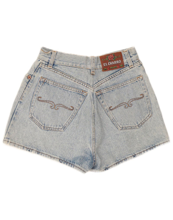 El Charro kvinders højtaljede grafiske denimshorts W30 Medium Blue Floral