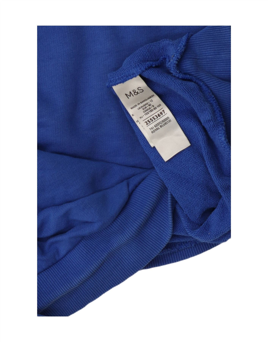 Marks & Spencer Dame Sweatshirt Jumper UK 12 Medium Blue Bomuld