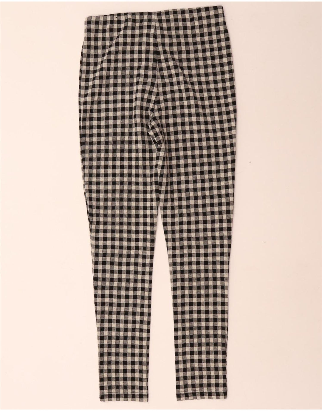 Zara Dame Skinny Casual Bukser Medium W28 L29 Sort Gingham Polyester