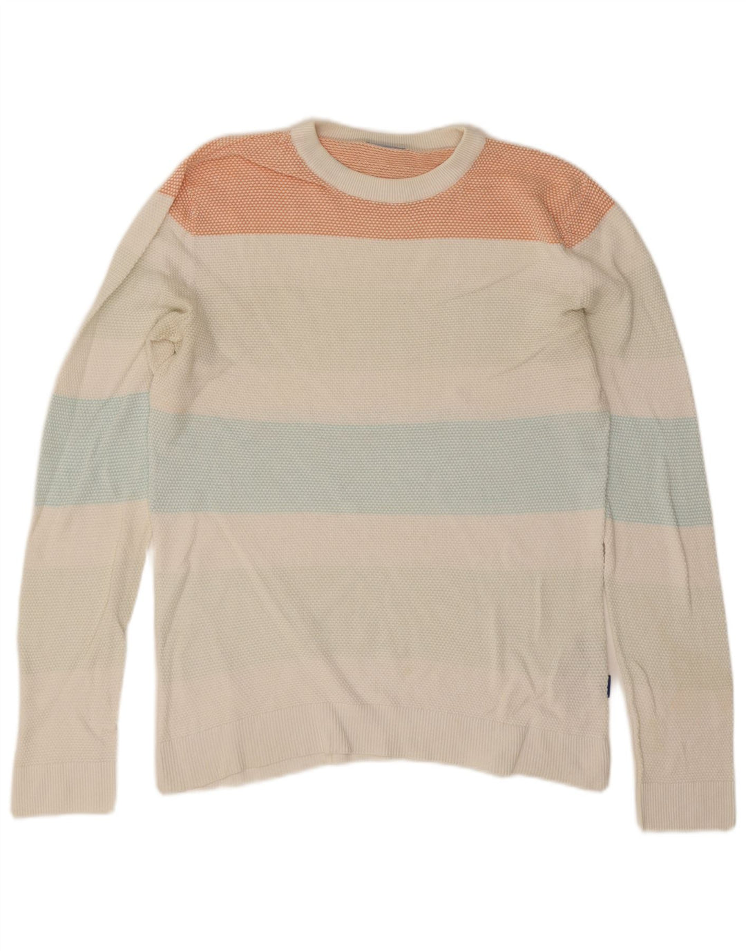 Jack & Jones Herre sweater med rund hals, stor hvid stribet bomuld