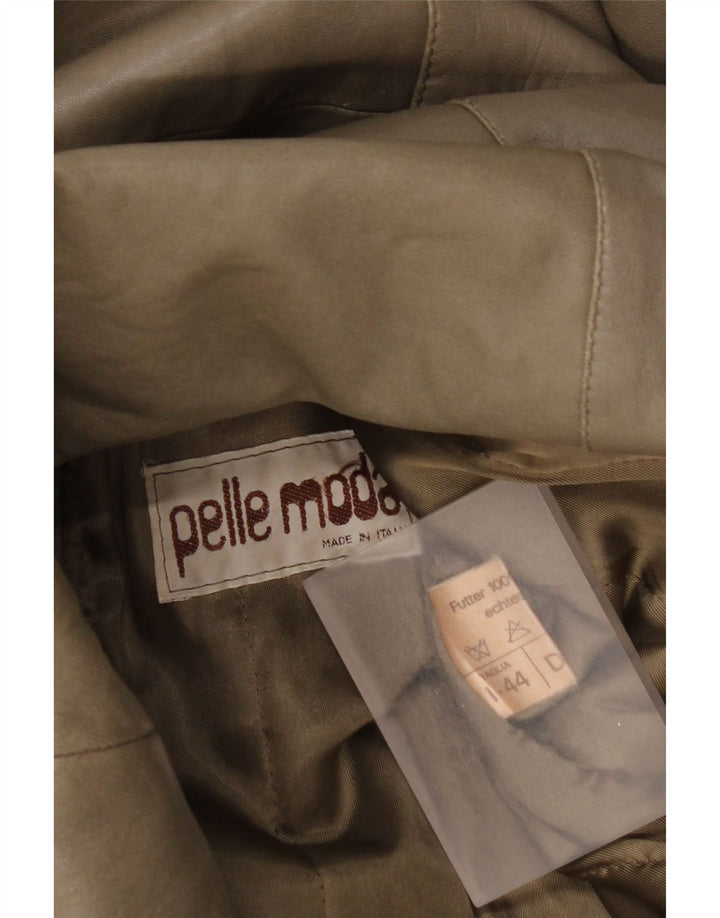 Vintage læderjakke til kvinder IT 44 Medium Khaki Læder