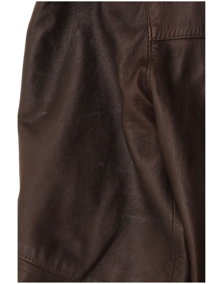 Vintage læderjakke til kvinder IT 42 medium brunt læder