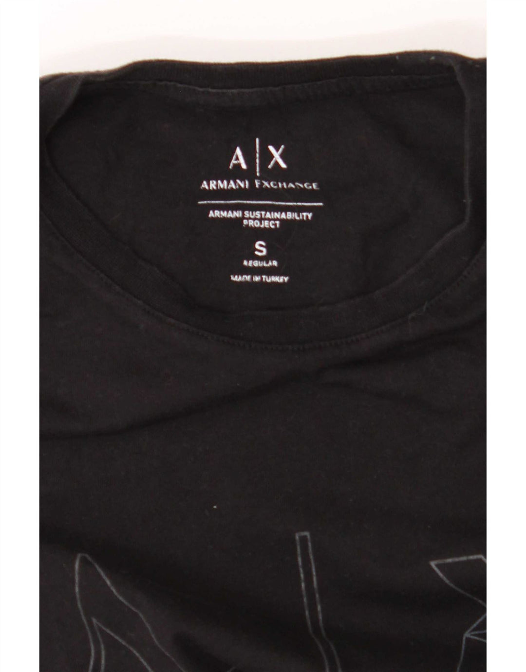 Armani Exchange Herre Regular Graphic T-Shirt Top Lille Sort Geometrisk