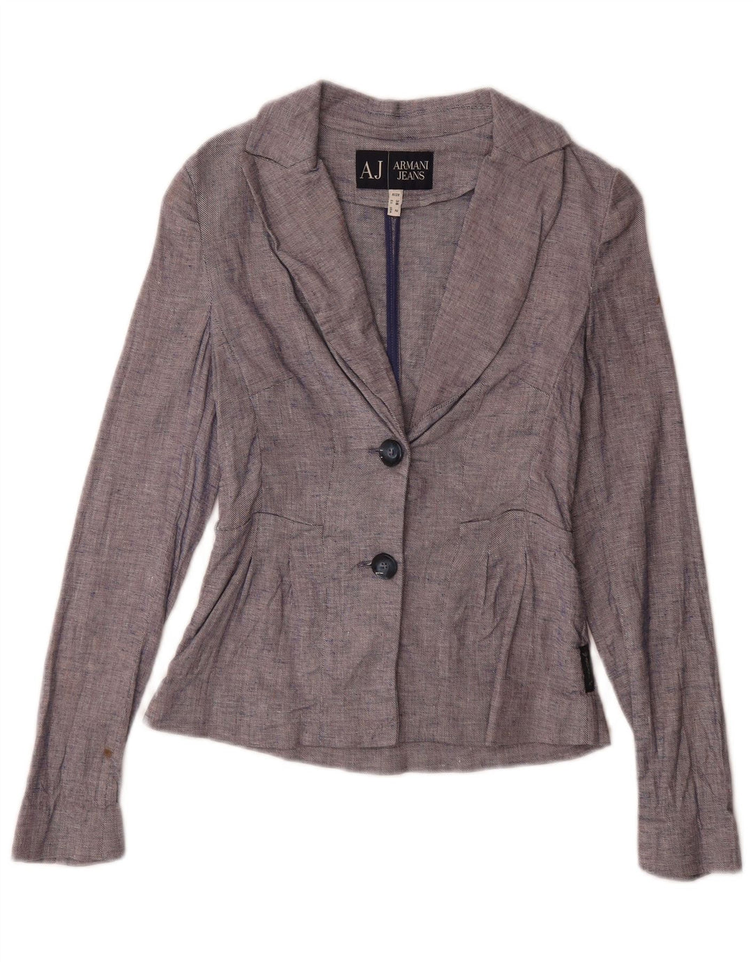 Armani Jeans Dame 2 Button Blazer Jacket US 2 XS Navy Blue