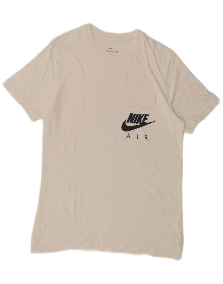 Nike Herre Air Graphic T-Shirt Top Medium Hvid Bomuld