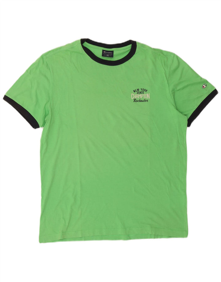 Champion Herre T-Shirt Top 2XL Grøn Bomuld