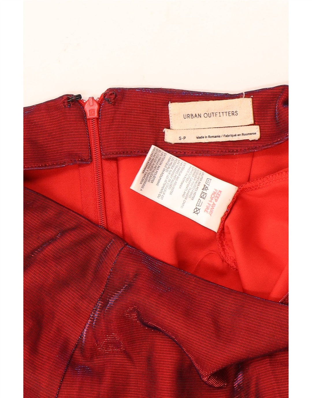 URBAN OUTFITTERS Mininederdel til kvinder Lille W28 rødbrun polyester