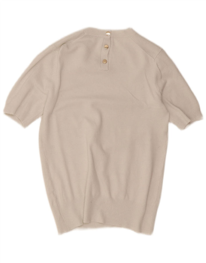 Zara Dame Kortærmet Jumper Sweater UK 12 Medium White