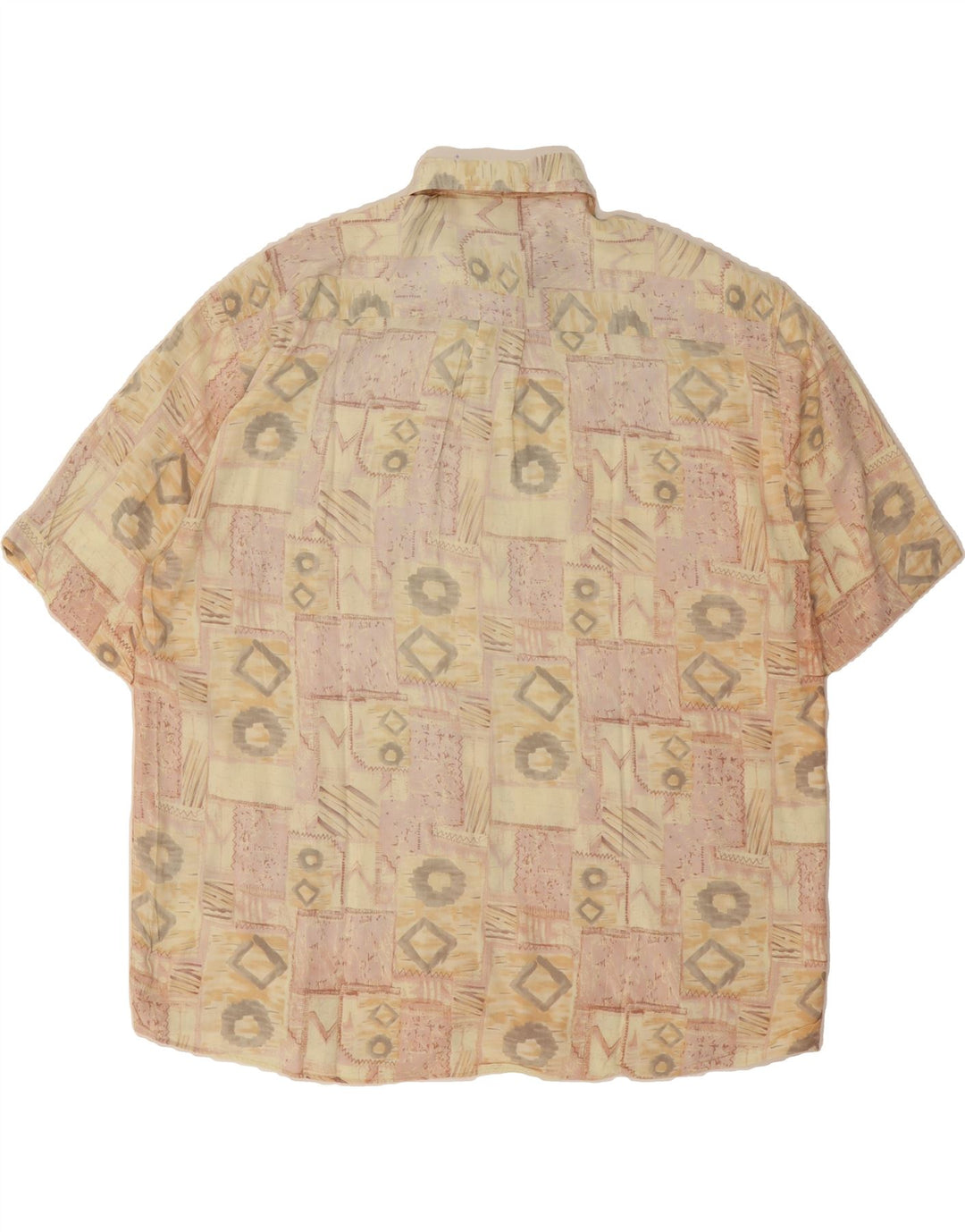 SEIDENSTICKER Mens Short Sleeve Shirt Size 43 Large Beige Patchwork Vintage Seidensticker and Second-Hand Seidensticker from Messina Hembry 