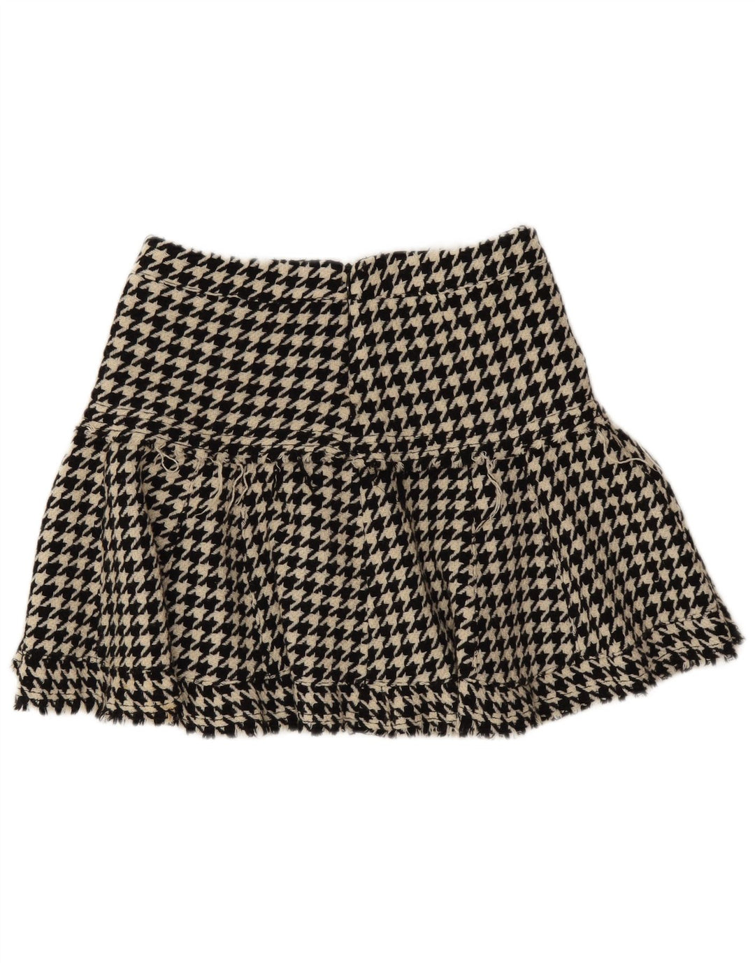 Max & Co. Mininederdel til kvinder UK 6 XS W28 Sort Houndstooth Uld