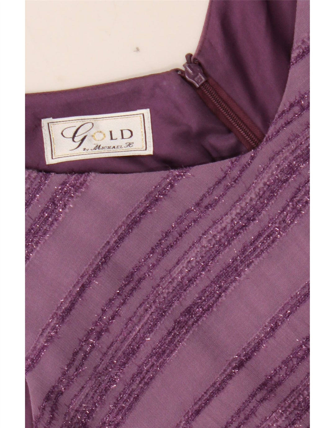 MICHAEL H Womens Sleeveless Maxi Dress UK 14 Medium Purple Striped Vintage Michael H and Second-Hand Michael H from Messina Hembry 