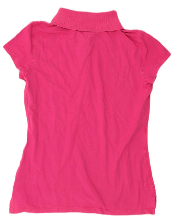 Tommy Hilfiger Dame Slim Fit Polo Shirt UK 12 Medium Pink Bomuld