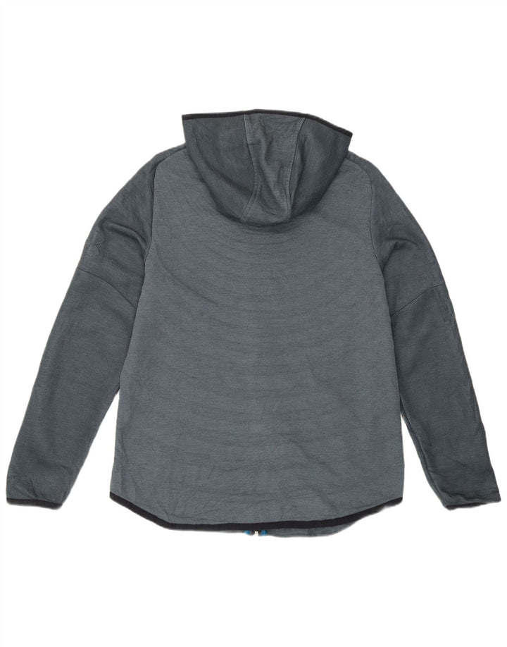 UNDER ARMOUR Mens Zip Hoodie Sweater Large Blue Colourblock Polyester
