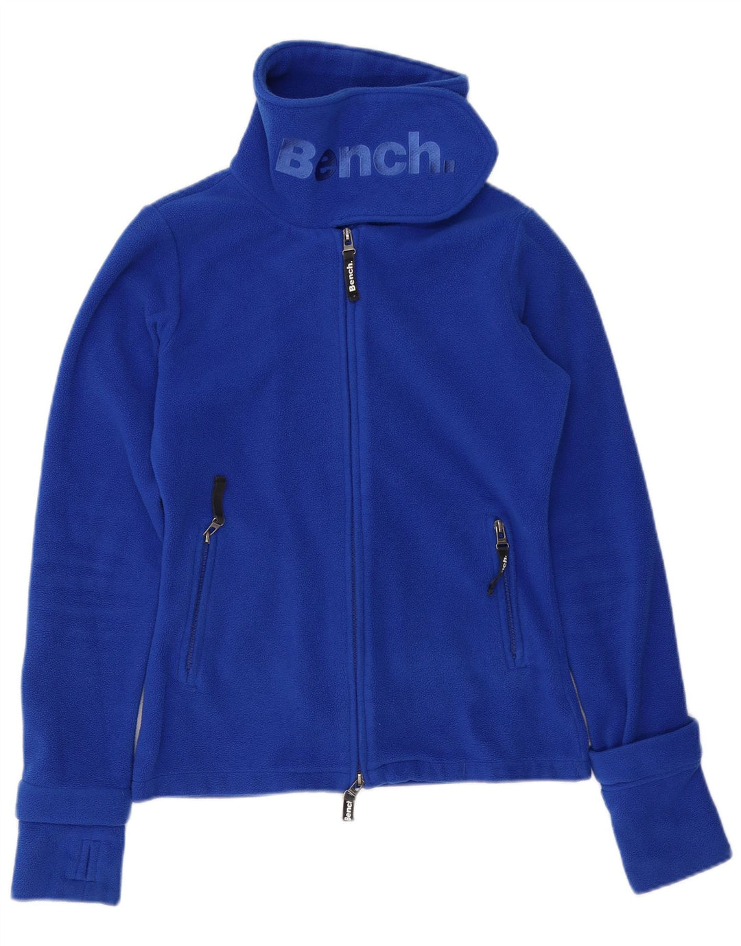 BENCH Dame grafisk fleecejakke UK 14 Medium Blue Polyester
