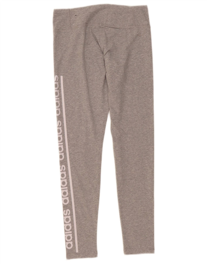 Adidas Dame Climalite Grafiske Leggings UK 12/14 Medium Grey Bomuld