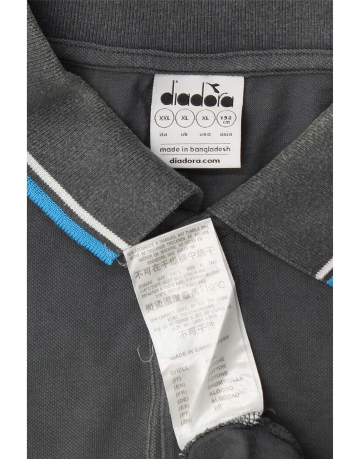 DIADORA Poloshirt til mænd XL Grå Bomuld