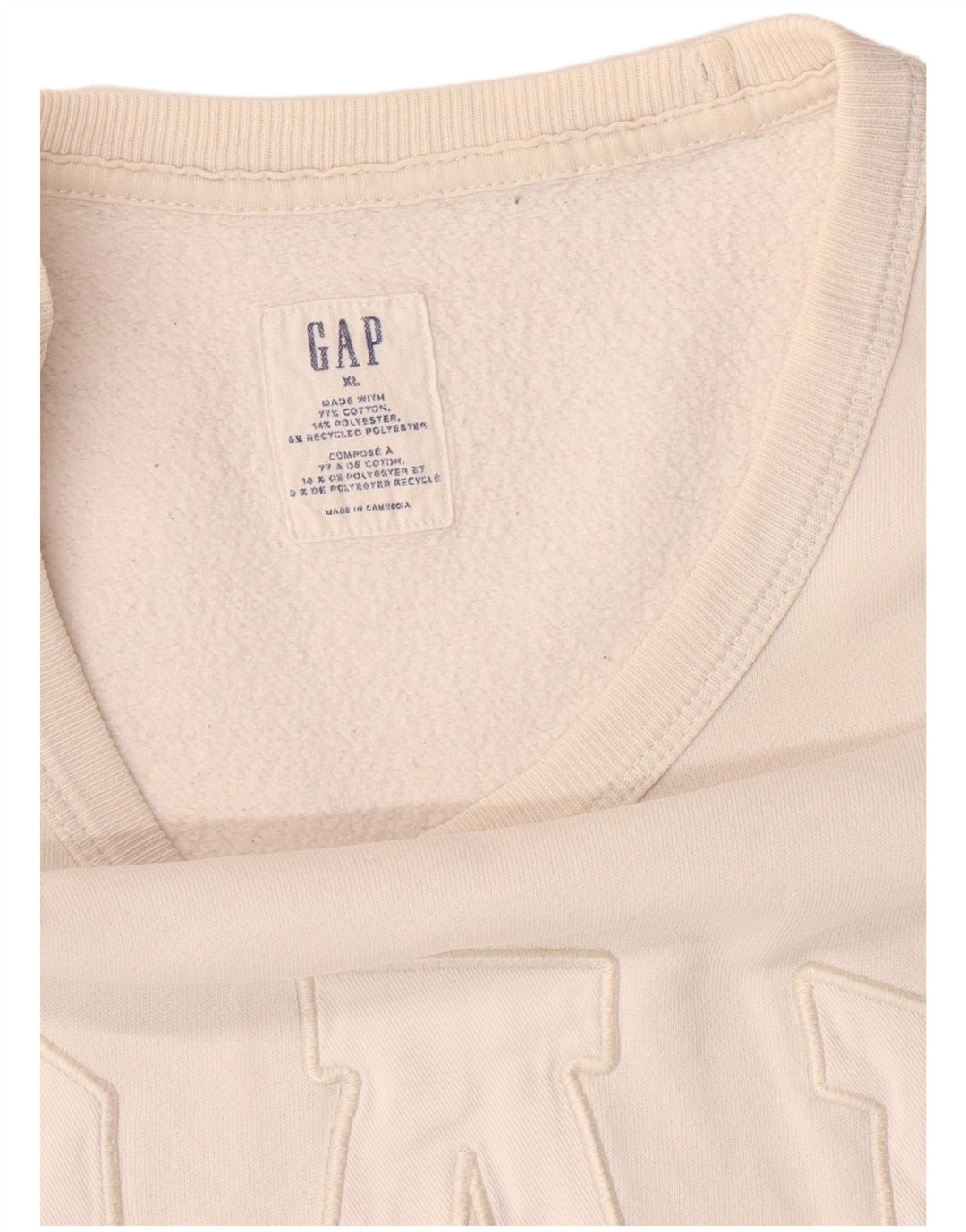 GAP Herre grafisk sweatshirt Jumper XL Hvid Bomuld