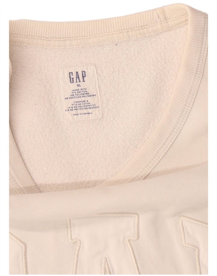 GAP Herre grafisk sweatshirt Jumper XL Hvid Bomuld