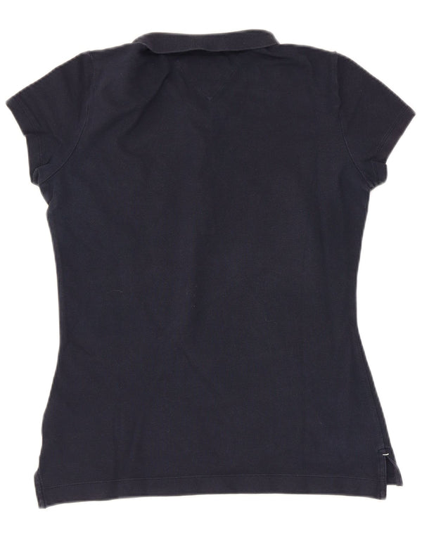 Tommy Hilfiger Dame Slim Fit Polo Shirt UK 12 Medium Navy Blue Bomuld
