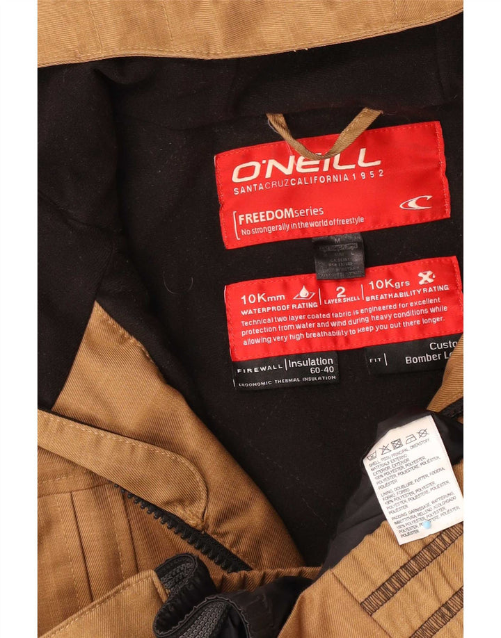 O'Neill Bomberjakke med hætte til mænd UK 38 Medium brun stribet polyester